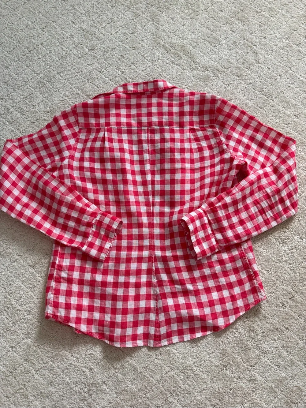 LIKE NEW Frank & Eileen Red Gingham Linen Button Down